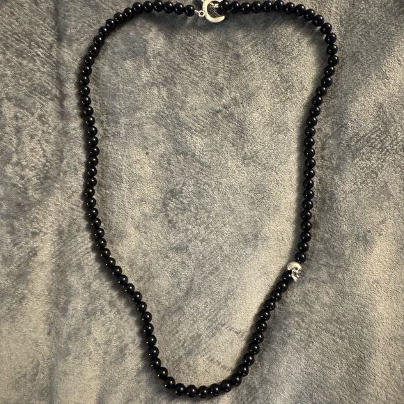 Degs and Sal Onyx and Sterling Necklace - Picture 1 of 3